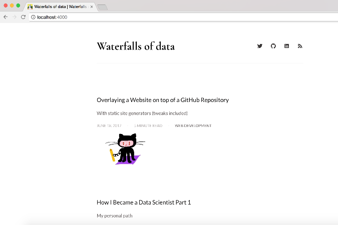 Chalk screenshot my site
